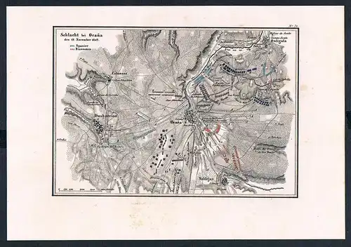 Ocana Spanien Espana Schlacht battle Karte map engraving