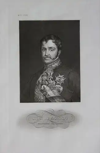Carlos Ibanez de Ibero General Präsident engraving  Portrait