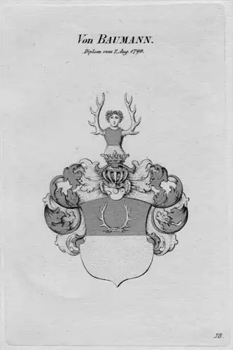 Baumann Wappen Adel coat of arms heraldry Heraldik crest Kupferstich
