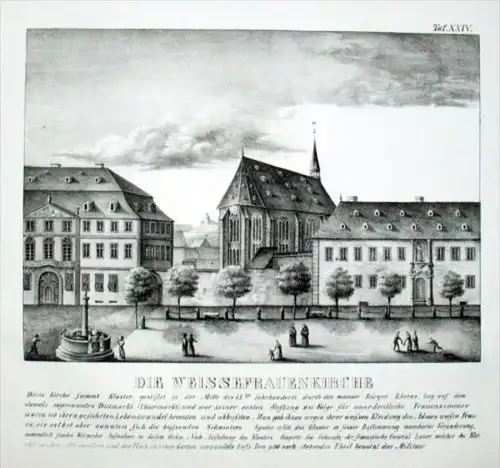 Mainz Weissfrauenkirchei Rheinland Lithographie