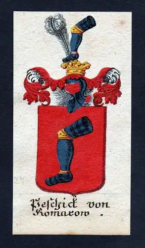 Peschick von Komarow Komarov Böhmen Wappen coat of arms Manuskript