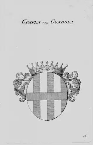 Gondola Wappen Adel coat of arms heraldry Heraldik crest Kupferstich