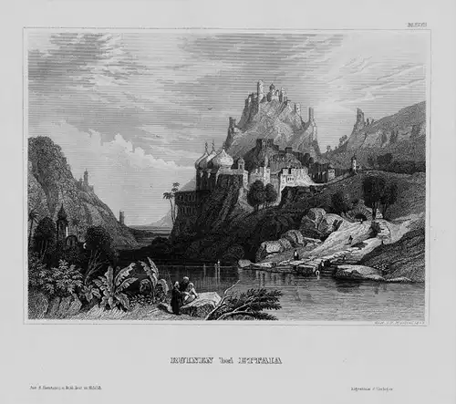 Ettaia Ruinen Schloss Festung Fluss India Indien Original
