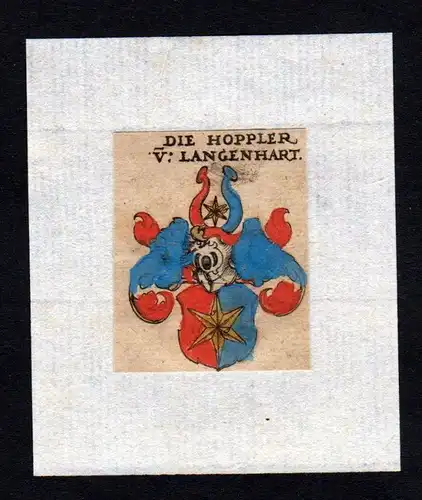 h. Hoppler Langenhardt Wappen coat of arms heraldry Heraldik Kupferstich