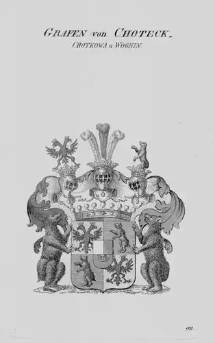 Choteck Wappen Adel coat of arms heraldry Heraldik crest Kupferstich