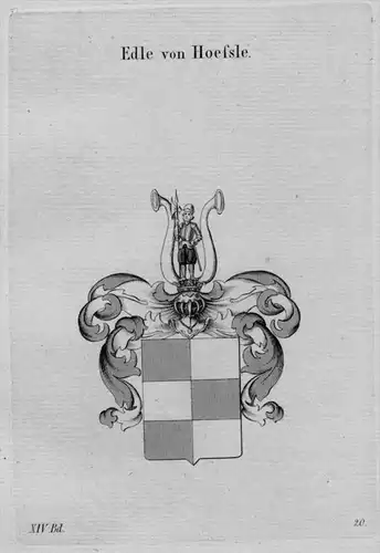 Hoefsle Wappen Adel coat of arms heraldry Haraldik Kupferstich