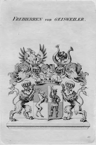Geisweiler Wappen Adel coat of arms heraldry Heraldik crest Kupferstich