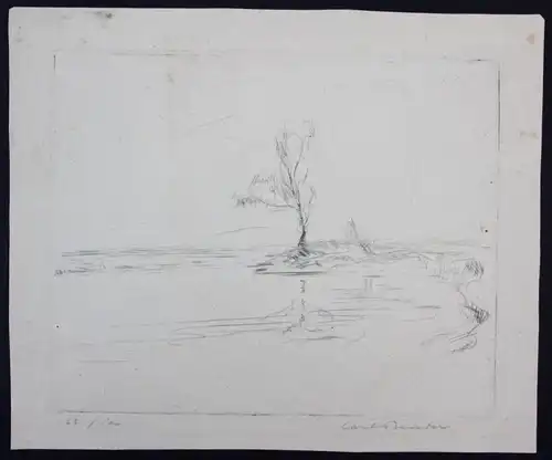Carl Bender - Original Radierung signiert - München Landschaft etching signed