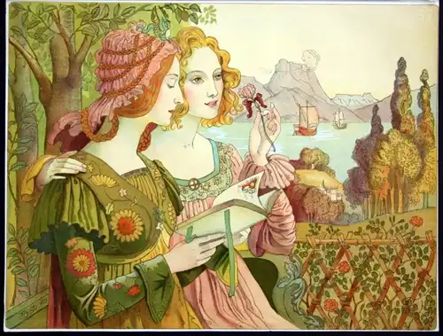 Armand Point "Legende Doree" - Art Nouveau Jugendstil Lithographie Poster l estampe Moderne
