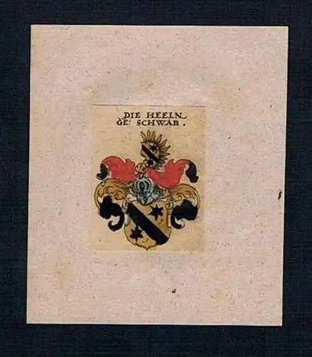 . - Heeln Schwab Wappen Kupferstich Heraldik coat of arms crest heraldry