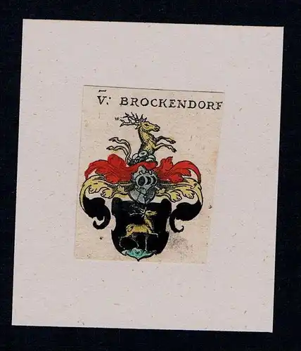 . von Brockendorf Wappen coat of arms heraldry Heraldik Kupferstich