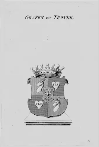 Troyer Wappen Adel coat of arms heraldry Heraldik crest Kupferstich