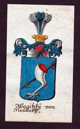 h. Wogitzky von Neudorf Wogiczky Neudorff Kwitzkow Wappen Manuskript