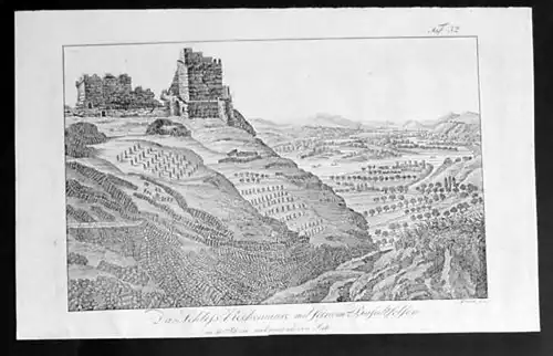 Chateau Rochemaure Rhone-Alpes Lithographie