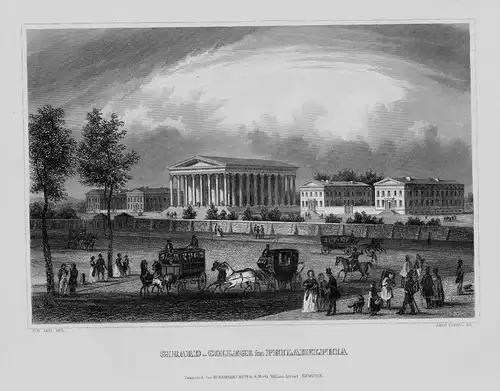 Philadelphia Girard College Pennsylvania Amerika engraving