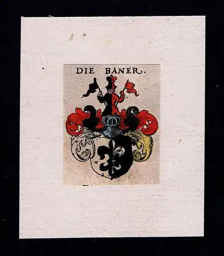 . - von Baner Wappen Adel coat of arms heraldry Heraldik  Kupferstich