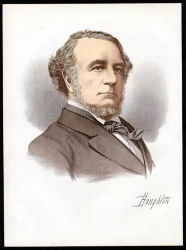 Richard Monckton Milnes (1809-1885) Literat Politiker Mäzen - Lithographie Portrait