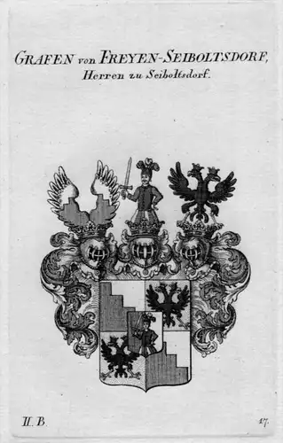 Freyen Seiboltsdorf Wappen Adel coat of arms Heraldik crest Kupferstich