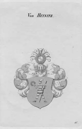 Heynitz Wappen Adel coat of arms heraldry Heraldik crest Kupferstich