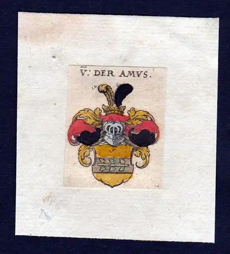 h. von der Amus Wappen Adel coat of arms heraldry Heraldik Kupferstich