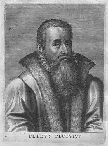 Petrus Peckius Pierre Peck Jurist (1529-1589) Dutch jurist / Zierikzee Mechelen Leuven Portrait engraving Kupf