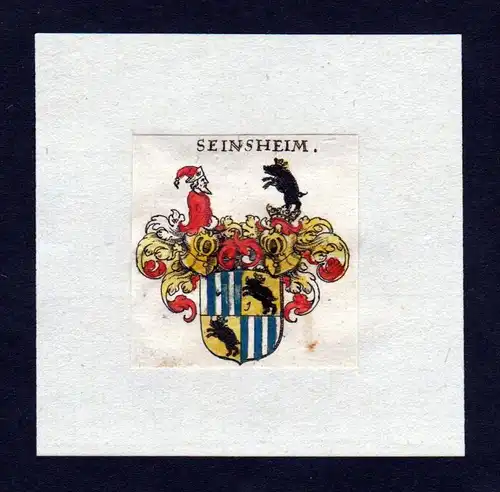 17. Jh Seinsheim Wappen Adel coat of arms heraldry Heraldik Kupferstich