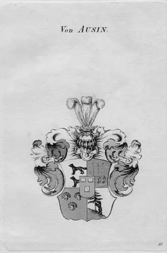 Von Ausin Wappen Adel coat of arms heraldry Heraldik crest Kupferstich