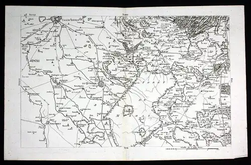 Bavay Valenciennes Maubeuge Le Quesnoy carte gravure Kupferstich Karte map