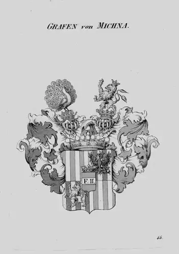 Michna Wappen Adel coat of arms heraldry Heraldik crest Kupferstich