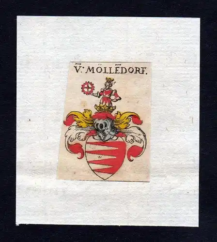 17. Jh Moellendorff Wappen coat of arms heraldry Heraldik Kupferstich