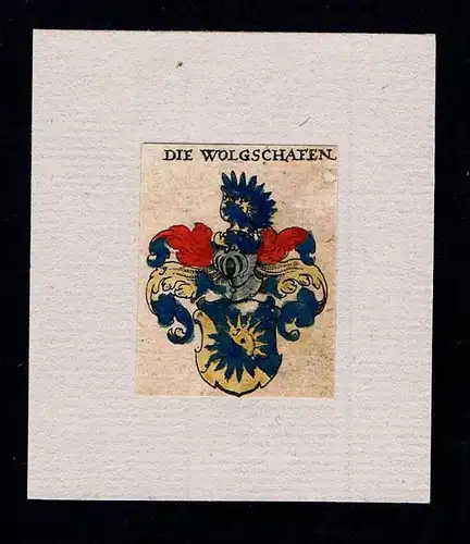 . - von Wolgschafen Wappen Adel coat of arms heraldry Heraldik  Kupferstich