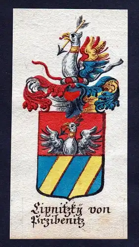 Lipnitzky von Pribenitz Böhmen Wappen coat of arms Manuskript