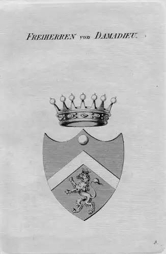 Damadieu Wappen Adel coat of arms heraldry Heraldik crest Kupferstich