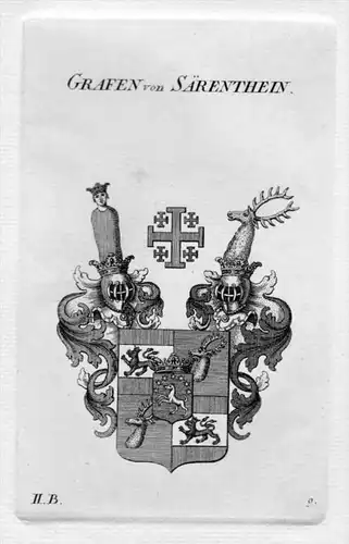 von Särenthein Wappen Adel coat of arms heraldry Heraldik Kupferstich