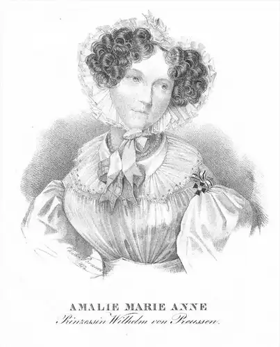 Prinzessin Marianne von Preußen Marie Anne Amalie Lithographie Portrait