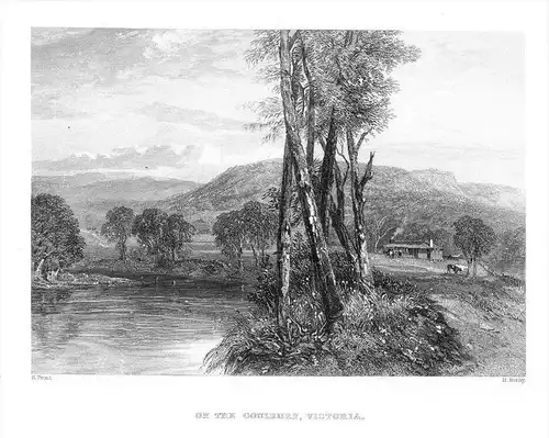 Goulburn Victoria Australia Australien steel engraving