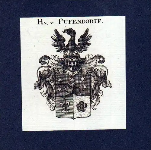 Herren von Pufendorff Kupferstich Wappen engraving Heraldik crest