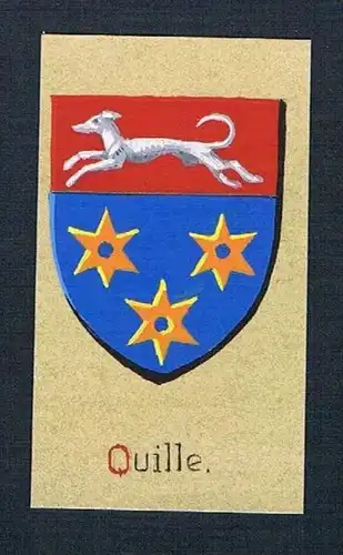 19. / 20. Jh. - Quille Blason Aquarelle Wappen coat of arms Heraldik