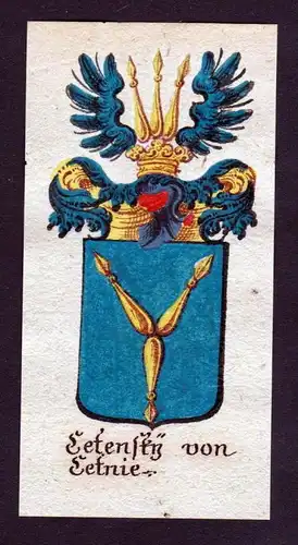 h. Cetensky von Cetnie Cetna Böhmen Schlesien Wappen coat arms Manuskript