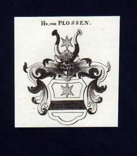 Herren v. Plossen Kupferstich Wappen Heraldik coat of arms