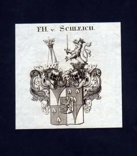 Freiherren v. Schleich Kupferstich Wappen