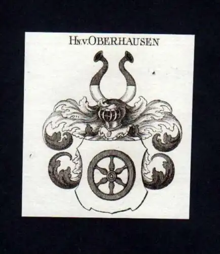 Herren v. Oberhausen Kupferstich Wappen Heraldik coat of arms