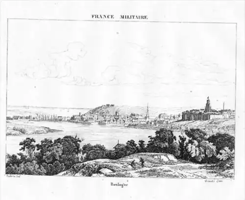 Boulogne-sur-Mer gravure estampe Kupferstich carte