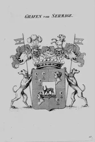 Sermage Wappen Adel coat of arms heraldry Heraldik crest Kupferstich