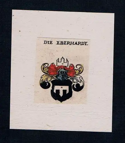 . Die Eberhardt Wappen coat of arms heraldry Heraldik Kupferstich