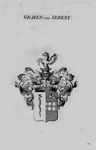 Sereny Wappen Adel coat of arms heraldry Heraldik crest Kupferstich