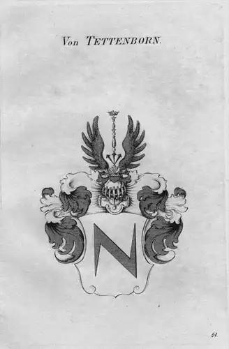 Tettenborn Wappen Adel coat of arms heraldry Heraldik crest Kupferstich