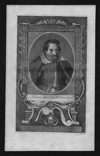 Johann Graf von Hohenzollern-Sigmaringen engraving Kupferstich Portrait
