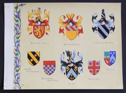 Desmanet Despinoy Desmaretz Deudon Desclee Blason heraldique coat of arms