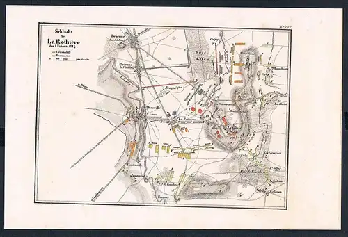 La Rothiere Frankreich France Schlacht battle Karte map gravure